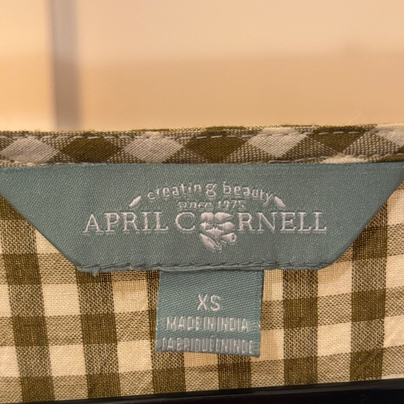 April Cornell Olive Checkered Midi Dress - Picture 2 of 5